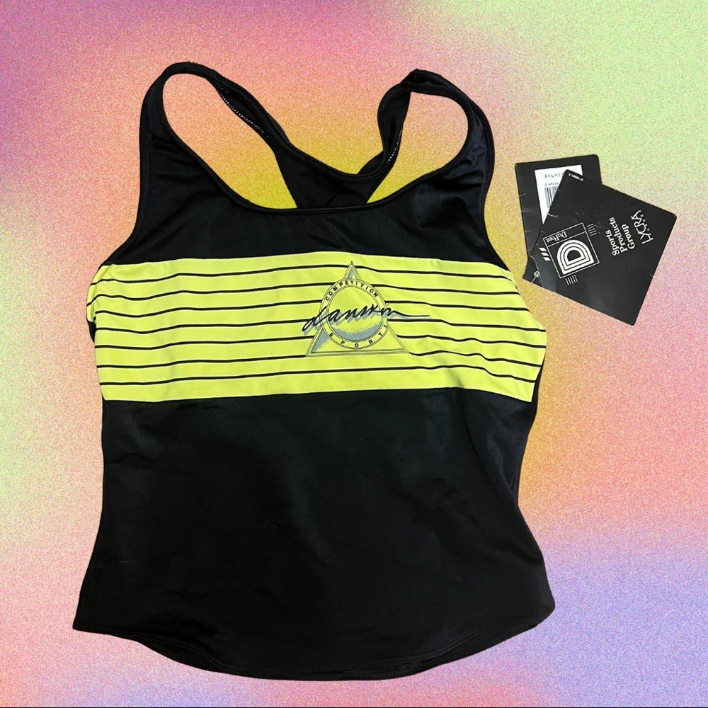 NWT 1980s/1990s Danskin Competition Sports racerback crop top
